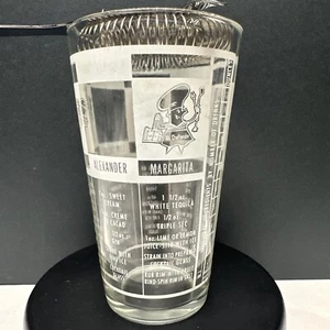 Federal Drink Cocktail Mixing Glass W/ Strainer And Recipes 1950 - Picture 1 of 9