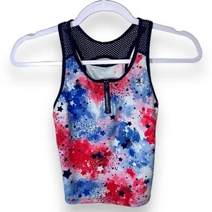 ZeroXposur Blue Fireworks Tankini Swim Top Size Girls 12 - Picture 1 of 6