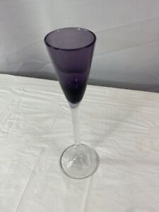 Cordial Martini Glass Purple Top With Clear Skinny Stem/ Decor Glass