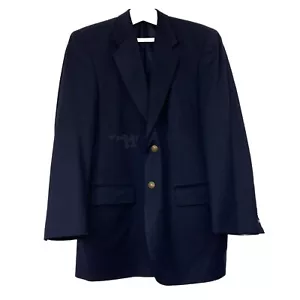HASPEL Blazer Mens 44L Navy Blue Sport Coat Super 100 Wool Jacket Ornate Buttons - Picture 1 of 17