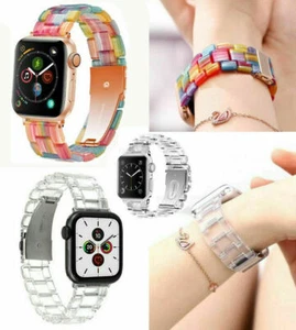 Resin Wrist Watch Band iWatch Strap Bracelet For Apple Watch SE series 7 6 5 4 3 - Picture 1 of 13