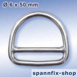 D-Ring With BAR 6 X 50 MM 8 A4 Stainless Steel Aisi 316 Niro - Picture 1 of 4