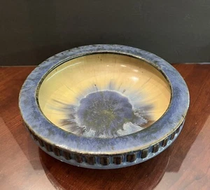Fulper 1909-17 Arts And Crafts Pottery Blue Ceramic Low Bowl 407 - Picture 1 of 10