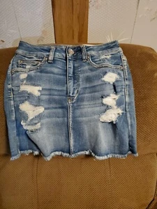 American Eagle Hochhaus-Minirock Größe 2 Distressed neu mit Etikett KOSTENLOSER VERSAND - Bild 1 von 6