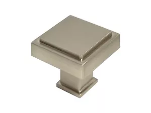 Satin Nickel or Brushed Nickel Kitchen Cabinet Square Knobs Pulls 30mm - Picture 1 of 2