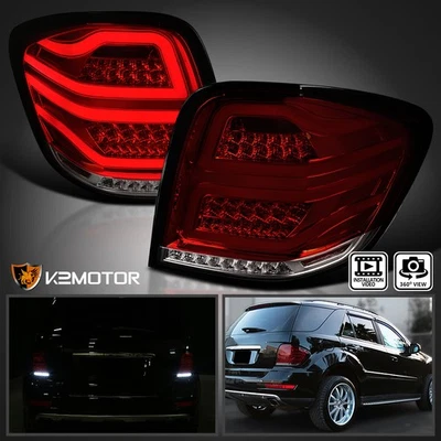 Red/Smoke Fits 2006-2011 Mercedes Benz W164 ML300 500 Full LED Tail Lights Lamps - Image 1 of 4