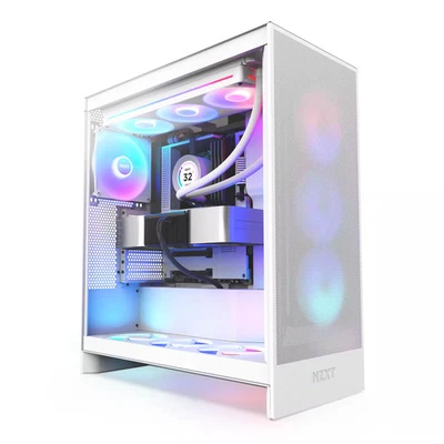NZXT - H7 Flow 2024 Mid-Tower ATX PC Case with RGB Fans - White - Image 1 of 4