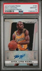 Panini Prizm Nick Van Exel 2013-14 automático plateado 12/25 PSA gema como nuevo 10 Lakers - Imagen 1 de 2