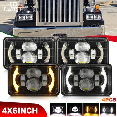 4 piezas para semirremolque Western Star 4900 4x6" faros LED proyector haz alto bajo Foto 1 de 4
