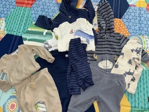 4 Outfits Baby Boy Sz 3 Months Carters 3 New One Preowned Matching Sets  - Picture 1 of 2