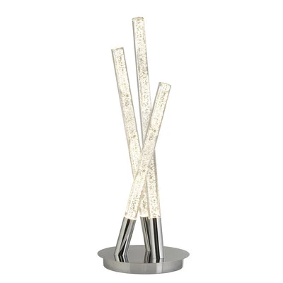 Lampada Scrivania Bolle Acciaio Cromo Policarbonato Trasparente Led 2,67W 3000K - Immagine 1 di 4