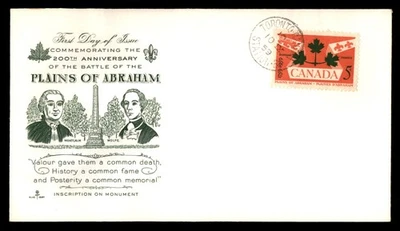 Mayfairstamps Canada FDC 1959 Plains of Abraham Monument First Day Cover aau_780 - Image 1 of 2