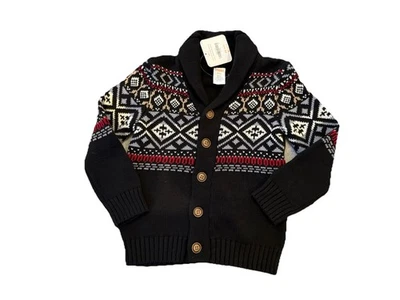 Gymboree Holiday Fair Isle Cardigan Button Up Sweater Shawl Collar  Size 4 NWT - Image 1 of 4