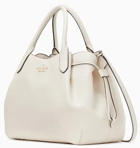 Kate Spade Dumpling Large Ivory White Leather Satchel Bag K8134 Purse NWT $459 F - Picture 1 of 7