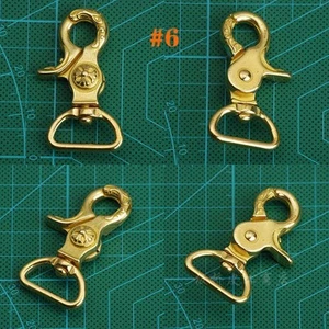 BRASS Swivel SNAP HOOK JEANS FASHION Key Ring Chain LeatherCraft Hardware DIY #6 - Picture 1 of 2