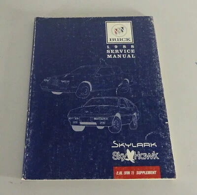 Manual De Taller Suplementario Buick Skylark / Skyhawk De 1988 - Imagen 1 de 4