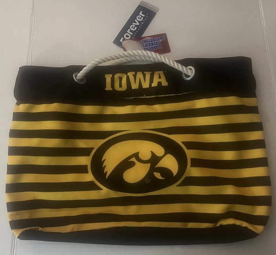 Iowa Hawkeyes / Universidad de Iowa Bolso a Rayas Náutico Espíritu Escolar Colegial Foto 1 de 1