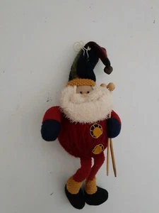 Yarn Ball Skiing Santa Figure 13" Tall Suitable for Hanging - Picture 1 of 3