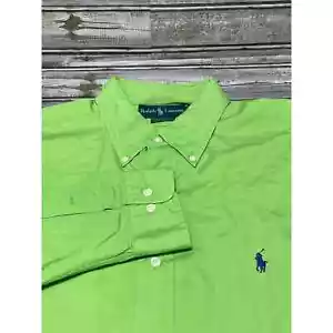Ralph Lauren Yarmouth abito camicia verde viola pony usato in ottime condizioni taglia 16,5 36/37 - Foto 1 di 4