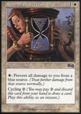 Rune of Protection: Blue X4 (Urza's Saga) MTG (NM) *CCGHouse* Magic