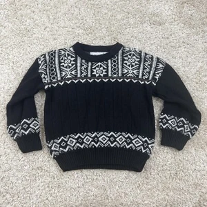 atlantique kids size small youth boys sweater black white 100% acrylic - Picture 1 of 4