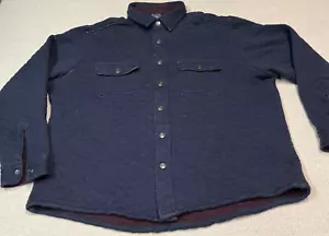 Tailor Vintage Snap Up Long Sleeve Quilted Shirt Mens XXL Blue Reversable Red - Picture 1 of 14