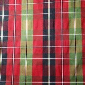 Klassischer Feiertag Karo Dupioni Stoff rot grün schwarz - Weihnachten Metallic Tartan - Bild 1 von 7