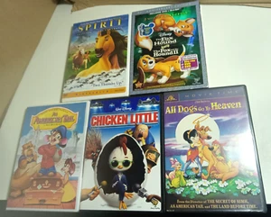 5 DVD lot Fox and the Hound Spirit American Tale Chicken Little Dogs go Heaven - Picture 1 of 8