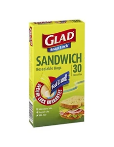 Glad Snap Lock Bags Sandwich Size 30 Pack x 1 - Picture 1 of 1