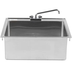28" x 20" x 12" Stainless Steel Drop In Sink Utility Commercial with 8" FAUCET - Picture 1 of 9