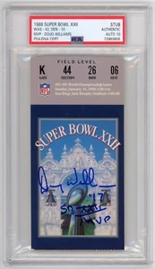 Doug Williams SIGNED Super Bowl XXII 22 Ticket "SB XXII MVP" PSA 10 AUTOGRAPH - Picture 1 of 2