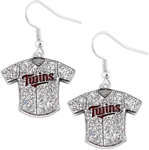 aminco MLB Minnesota Twins Glitter Jersey Dangle Earring Set Charm Gift Cover