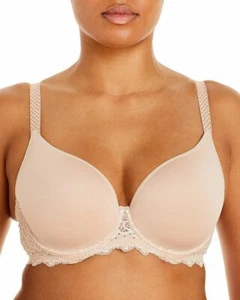 Simone Perele Caresse 3D Beige Plunge Bra L11430 Size 34C - Picture 1 of 4