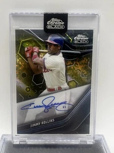 2023 Topps Chrome Black Autographs Refractor #CBAJRO Jimmy Rollins /50 - Picture 1 of 2