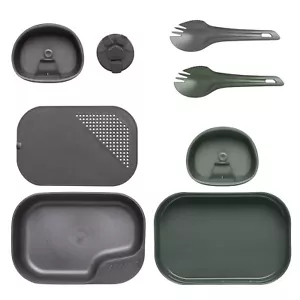 WILDO CAMP-A-BOX DUO komplettes faltbares Geschirr Outdoor Camping Kochen grün/grau - Bild 1 von 12