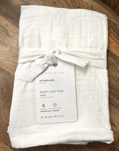 Pottery Barn ESTÁNDAR Falsa Algodón Suave Blanco Granja Casa Núcleo NUEVO - Imagen 1 de 5