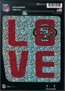 Calcomanía holográfica WinCraft 5x7 San Francisco 49ers Love Shimmer NFL - Imagen 1 de 1