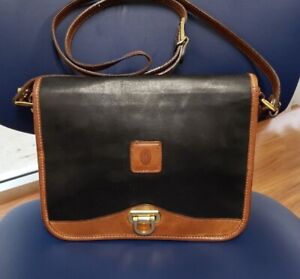 Hartmann Black Leather Handbag Crossbody Shoulder purse, Vintage