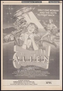 ALIEN OUTLAW - Original 1987 Trade AD / poster _ Lash La Rue _ Sunset Carson - Picture 1 of 1