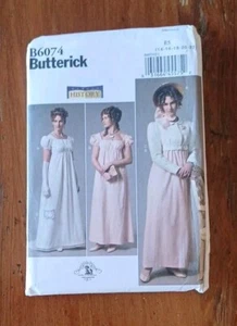 NEW BUTTERICK B6074 "MAKING HISTORY" SIZES 14 to 22 JANE AUSTEN STYLE DRESS - Picture 1 of 2