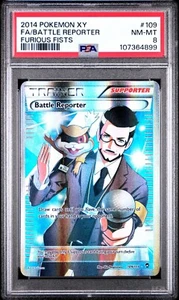 PSA 8 - 2014 Pokemon - XY Furious Fists - Battle Reporter - 109/111 - Full Art - Picture 1 of 2