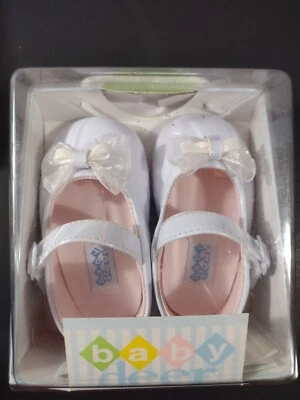 Zapatos de charol blanco con lazos talla 2 bebé ciervo bebé niña Foto 1 de 2