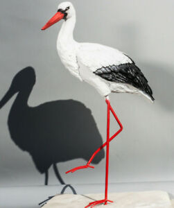 Stork Figure Wild Bird Garden Statue Outdoor Sculpture Realistic Ornament Animal