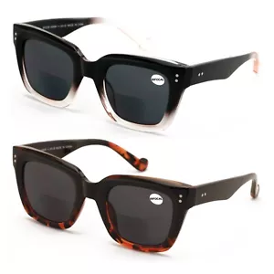 2 Pairs Women BIFOCAL Sunglasses Bold Oversized Fashion Outdoor UV Protection Re - Picture 1 of 6