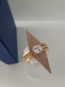 original Swarovski Ring Stapelring 55 gold vergoldet rosegold 3 tlg 3 Ringe neu - Bild 1 von 7