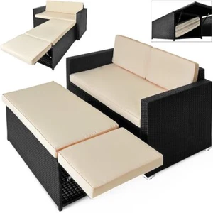 CASARIA® 2in1 Gartenmöbel Set mit Hocker Gartensofa Sitzgruppe Polyrattan Lounge - Bild 1 von 8