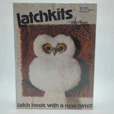 White Owl Needlecraft Latch Hook Kit 12x12 in. Retro 1981 Betty Wilkinson NEW - Image 1 of 4