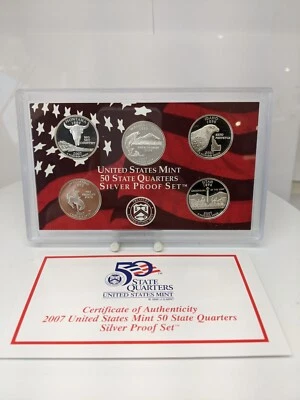 2007-S US Mint SILVER Proof QUARTER Set W/ Original Government Packaging - Image 1 of 3