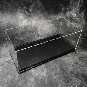 New Acrylic Display case show case With black PU Leather Base For 1/18 Car Model - Picture 1 of 5