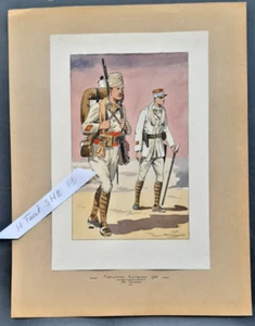 H Feist Original Aquarell Algerische Schützen 1935 nach Maurice Toussaint - Bild 1 von 3